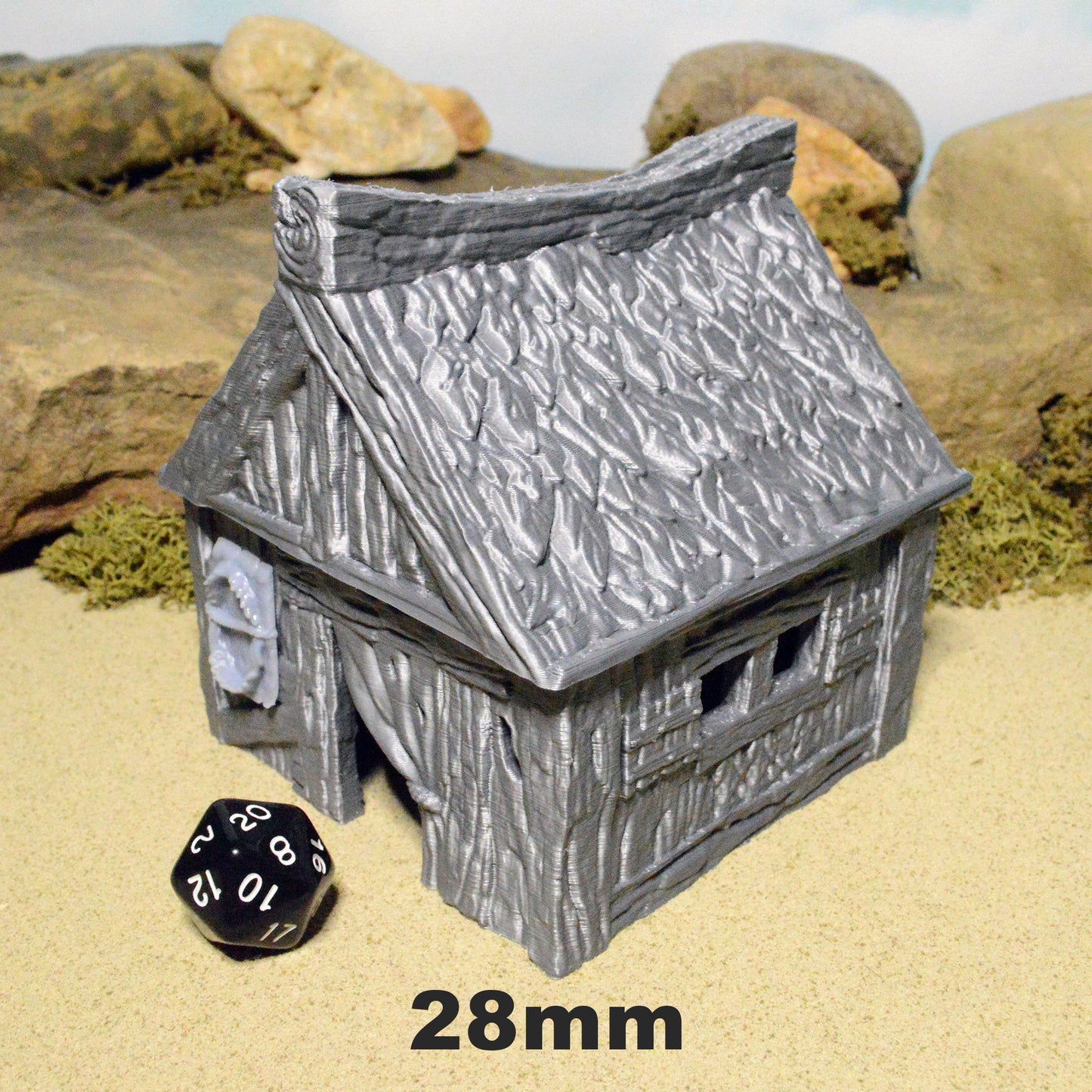 Fisherman's Hut 15mm 28mm 32mm for D&D Terrain, DnD Pathfinder Pirate Coastal House, Depths of Savage Atoll