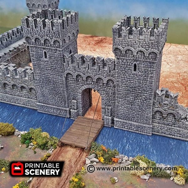 Port Winterdale Gatehouse 15mm 28mm for D&D Terrain, DnD Pathfinder Castle Entry