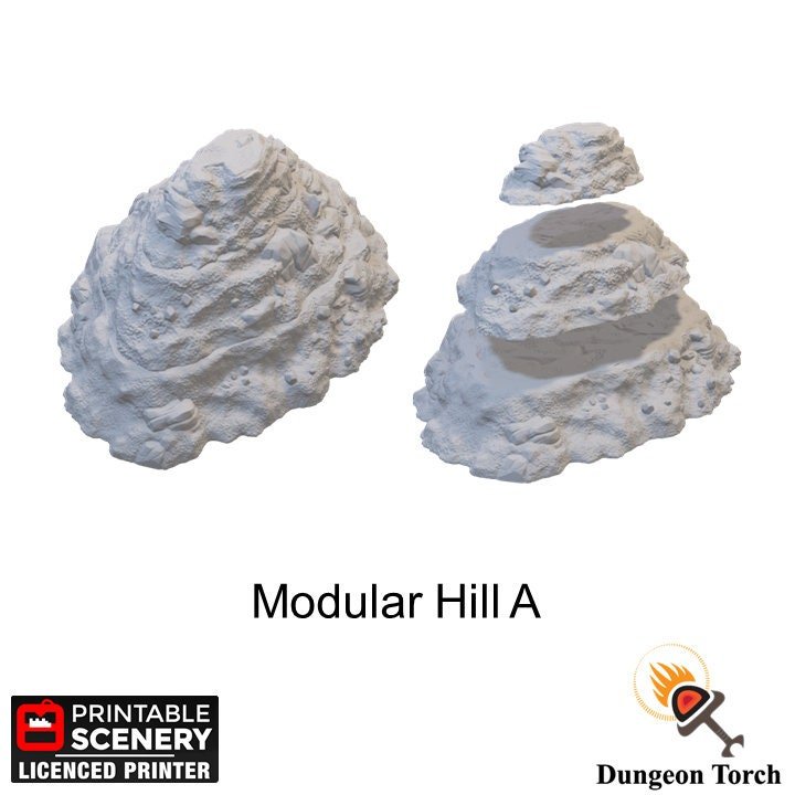 Modular Hills 15mm 28mm for Warhammer 40k D&D DnD Pathfinder Sci-Fi Fantasy Post-Apocalyptic Gaslands Fallout Diorama