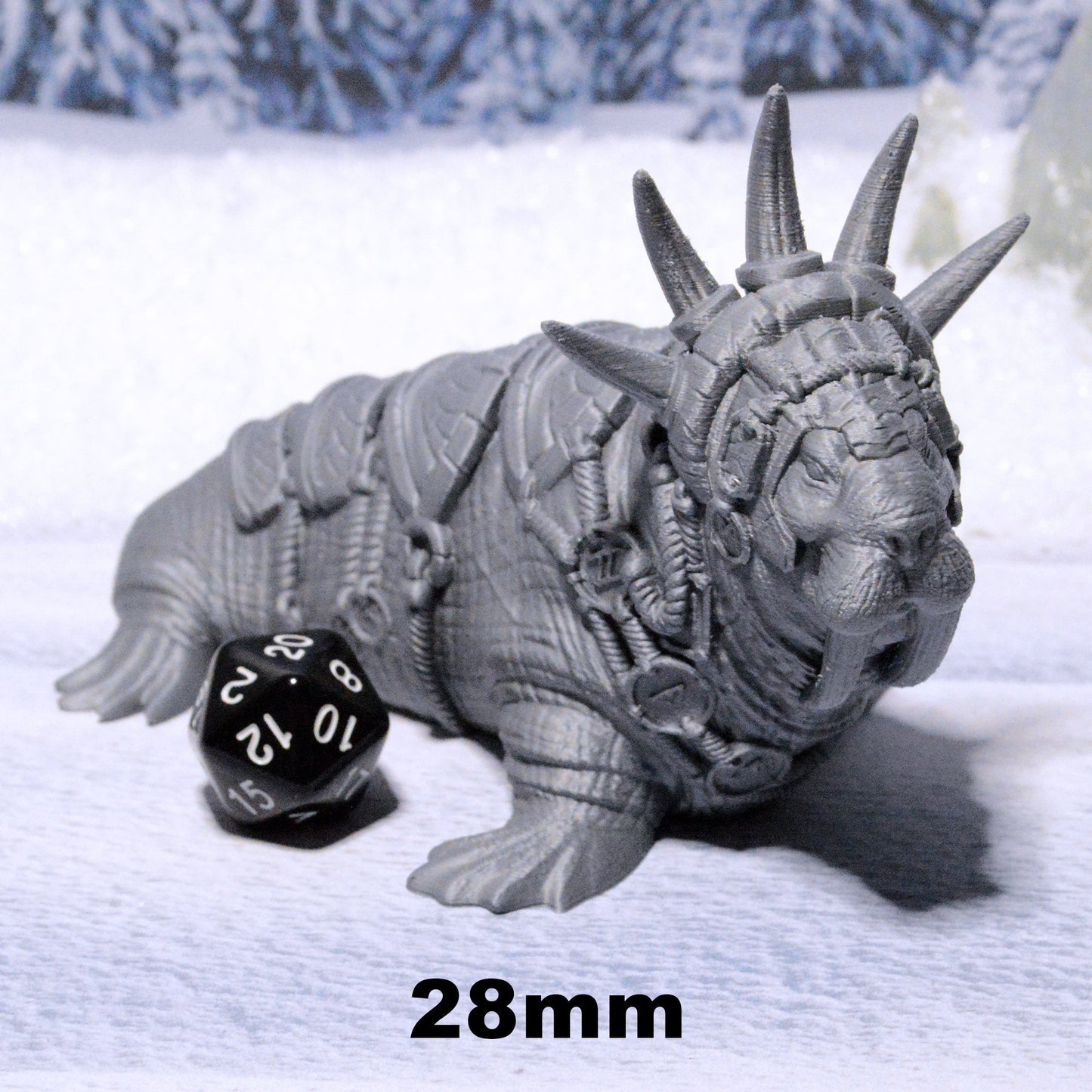 Giant Armored Walrus 15mm 28mm 42mm for D&D Terrain, DnD Terrain, Icewind Dale Terrain, Pathfinder Terrain, Arctic Frozen Snowy Icy Animal