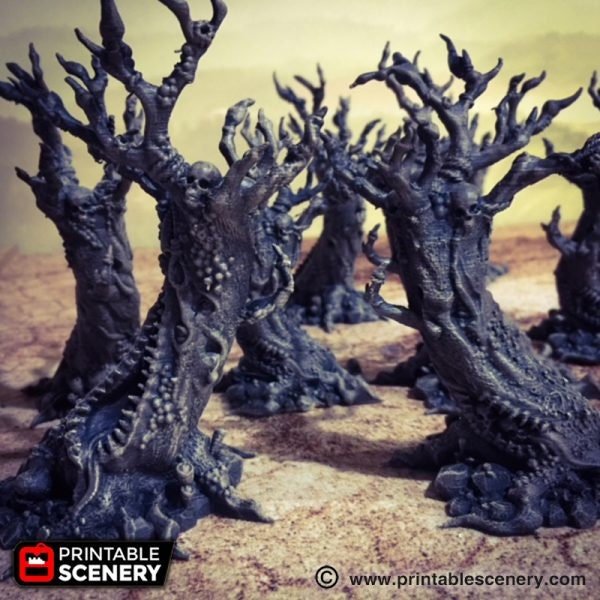 Vomiting Trees 28mm 32mm for D&D Terrain, DnD Pathfinder Warhammer 40k Demon Dead Forest, Reign in Hell Skirmish Wargame