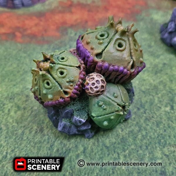 Sci-Fi Alien Spore Spitters 15mm 28mm 32mm for D&D Terrain, DnD Pathfinder Warhammer 40k Age of Sigmar Underdark Plants