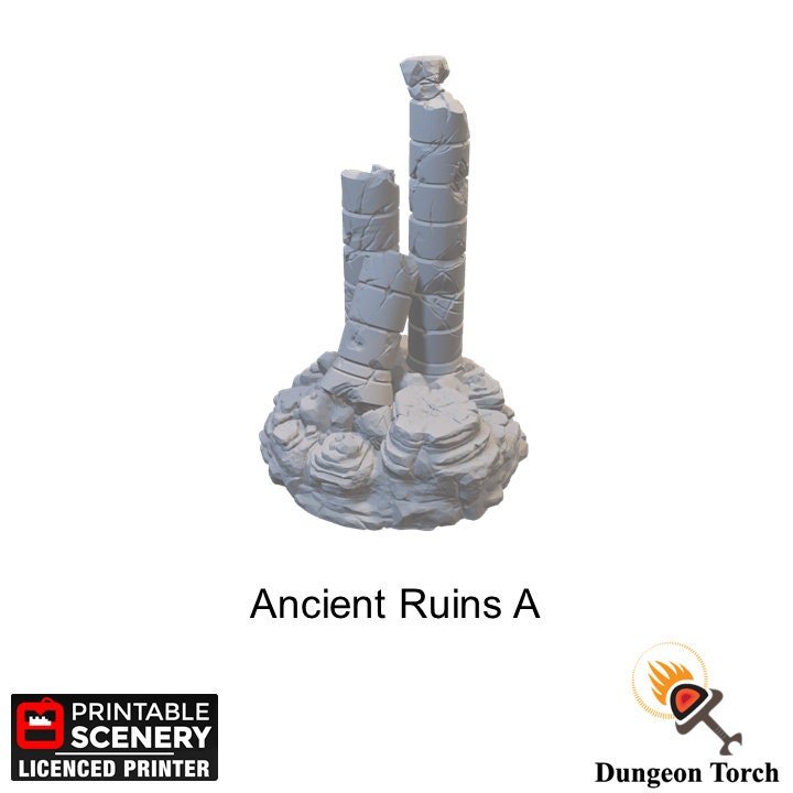 Ancient Ruins 15mm 28mm for D&D Terrain, DnD Pathfinder Warhammer 40k Rubble