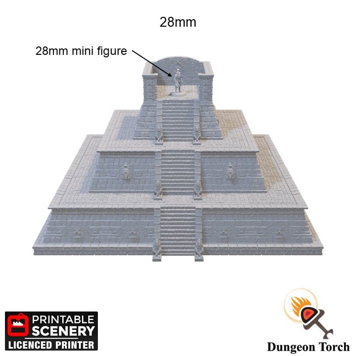Pyramid of New Eden 15mm 28mm for D&D Terrain, DnD Pathfinder Warhammer 40k, Ancient Civilizations Mayan