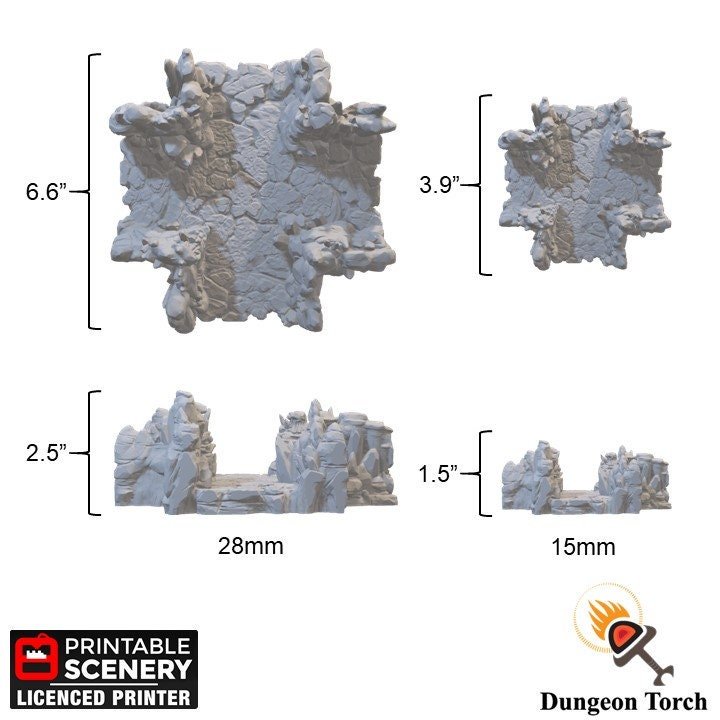Crystal Cavern Tunnels 15mm 28mm for Warhammer 40k Terrain, D&D Terrain, Pathfinder Terrain, Modular Terrain
