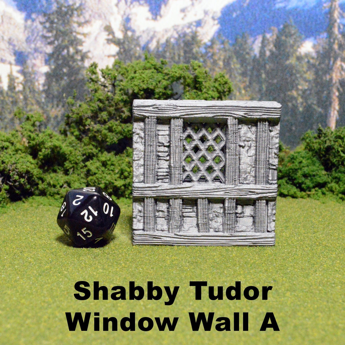 Shabby Tudor Window Wall Tiles 28mm for D&D Terrain, Modular OpenLOCK Building Tiles, DnD Medieval Village Ramshackle Stone Wall Tiles