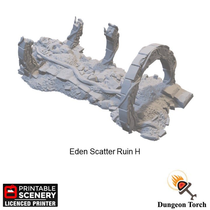 Eden Scatter Ruins 15mm 28mm for D&D Terrain, DnD Pathfinder Warhammer 40k Sci-Fi Fantasy Ancient Alien Rubble