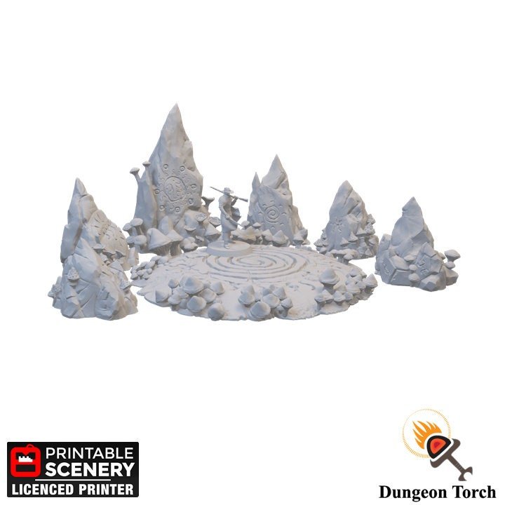 Fairy Circle 15mm 28mm for D&D Terrain, Pathfinder Terrain, DnD Druid Grove Stones