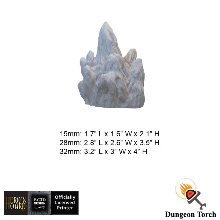 Ice Shard 15mm 28mm 32mm for D&D Icewind Dale Terrain, DnD Pathfinder Frostgrave Arctic Snowy Icy Crystal