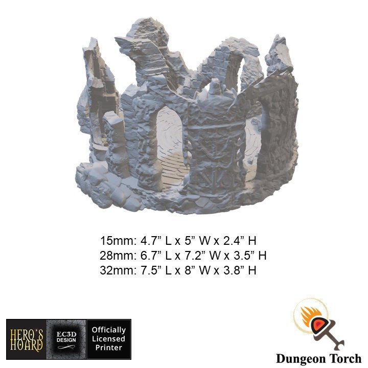 Altar Ruins 15mm 28mm 32mm for D&D Terrain, DnD Pathfinder Warhammer 40k Wargame Ancient Rubble