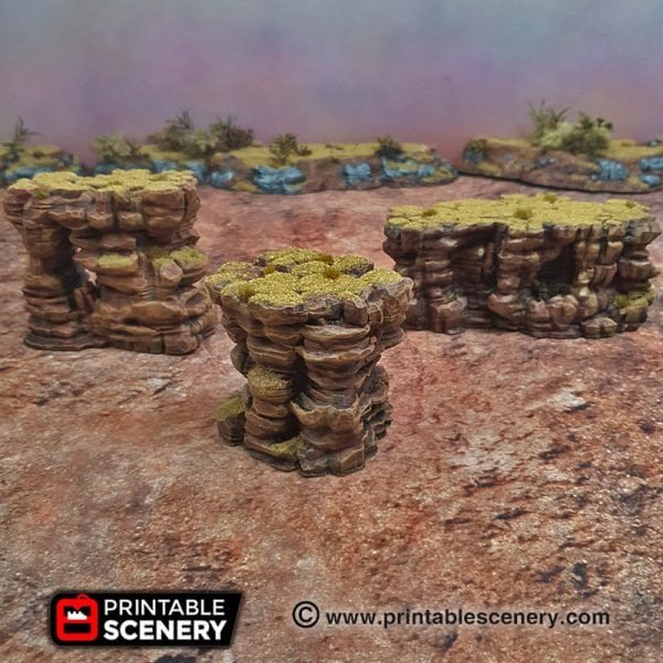 Canyon Rocks 15mm 20mm 28mm for Gaslands Terrain, Fallout Wasteland Post-Apocalyptic D&D DnD Desert Rocks