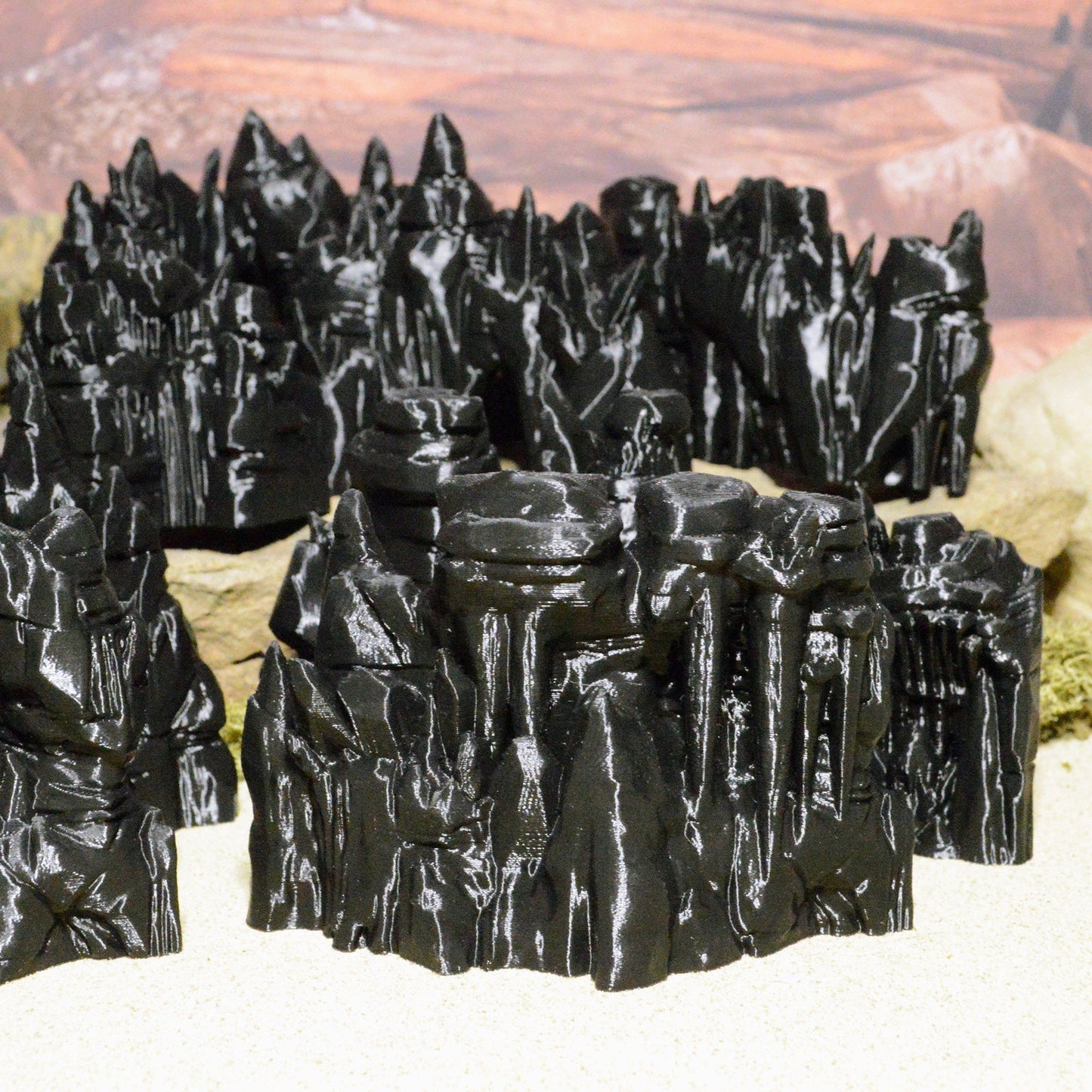 Crystal Grotto Walls 15mm 28mm for D&D Terrain, DnD Pathfinder Underdark Fantasy Cavern Stones, Out of the Abyss