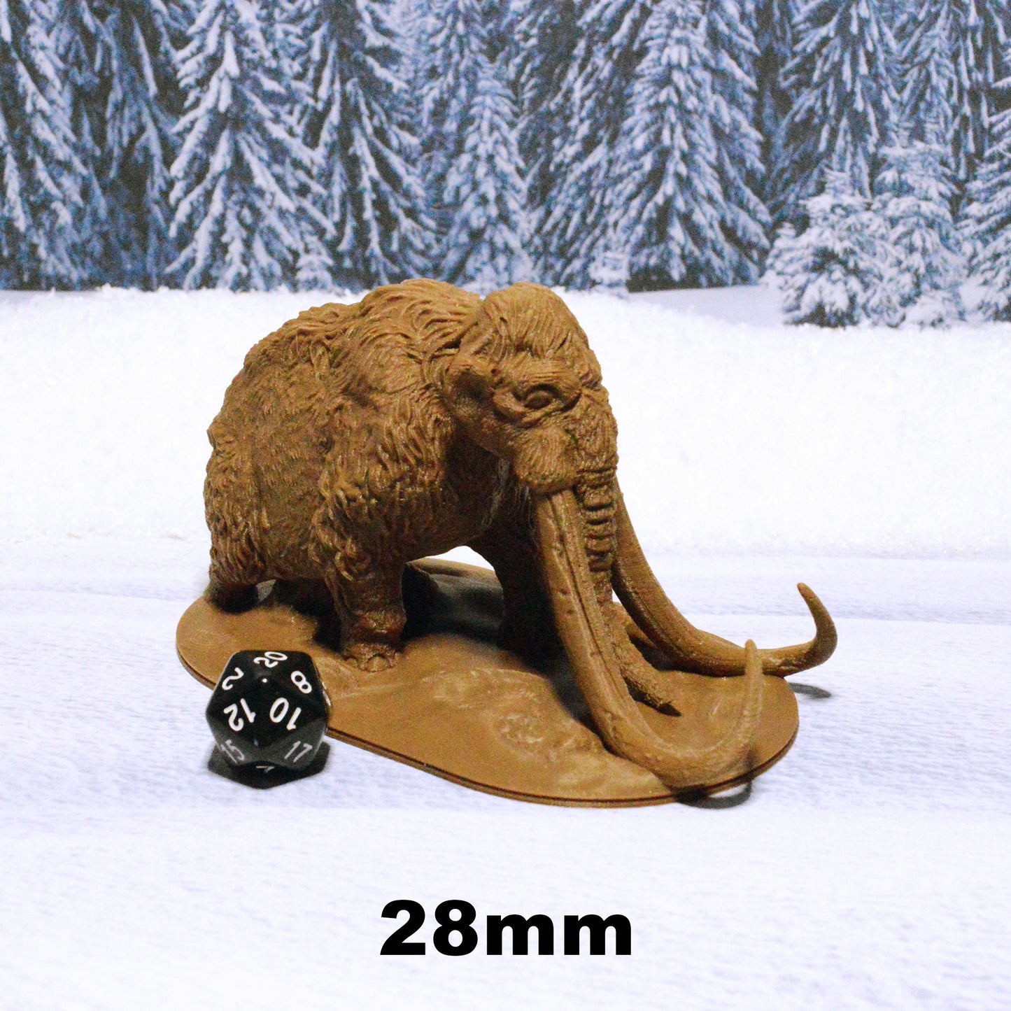 Miniature Wooly Mammoth 15mm 28mm 32mm 56mm for D&D Icewind Dale Terrain, DnD Pathfinder Arctic Frozen Snowy Icy Animal, Diorama Terrain