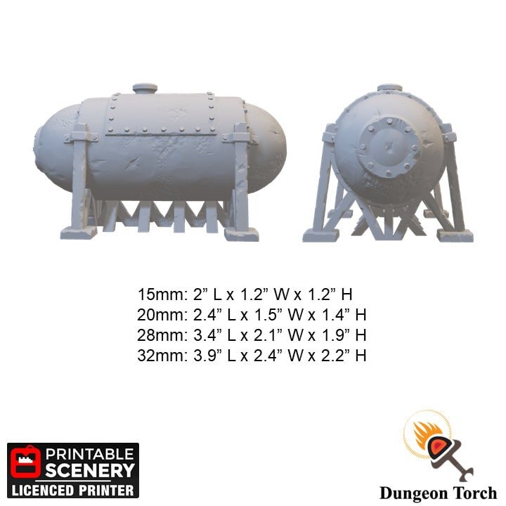 Miniature Fuel Tank for Gaslands Terrain 15mm 20mm 28mm 32mm, Gas Tank for Urban Fallout Post-Apocalyptic Scrapyard