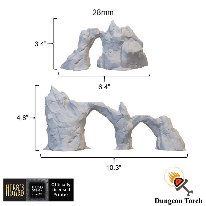Snowy Rock Spines 15mm 28mm for D&D Icewind Dale Terrain, DnD Pathfinder Arctic Frozen Icy