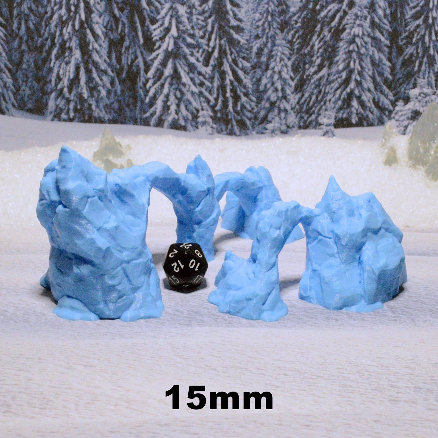 Snowy Rock Spines 15mm 28mm for D&D Icewind Dale Terrain, DnD Pathfinder Arctic Frozen Icy