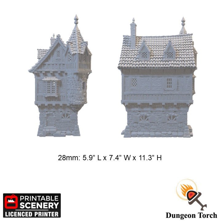 Governor's Mansion 28mm for D&D Terrain, DnD Pathfinder Fantasy Mayor's House, Port Winterdale