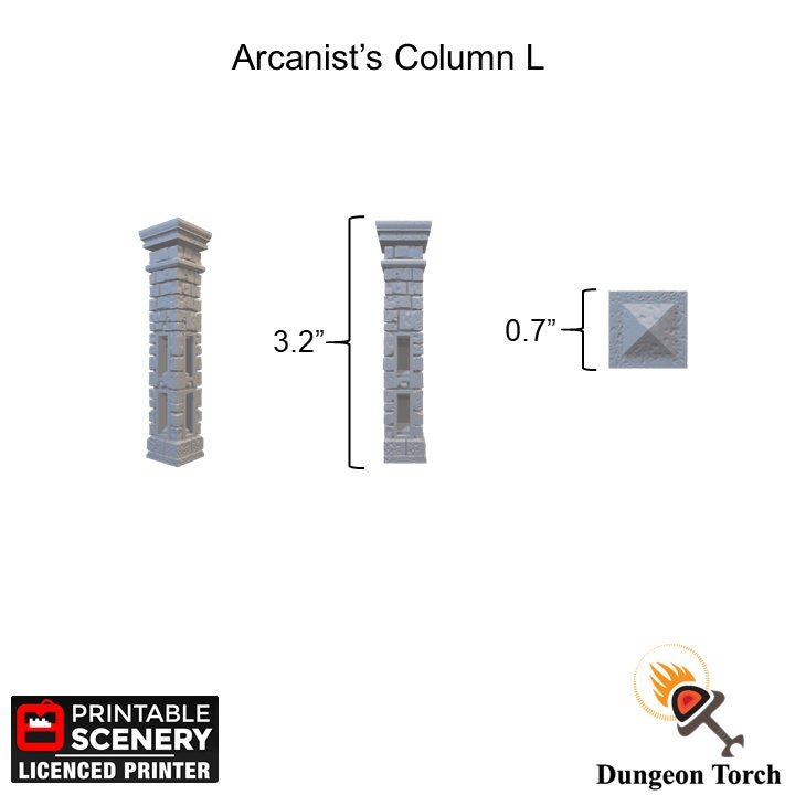 Arcanist's Columns 28mm Sets of 4, Modular OpenLOCK Building Tiles, DnD Stone Wall Tiles, D&D Terrain