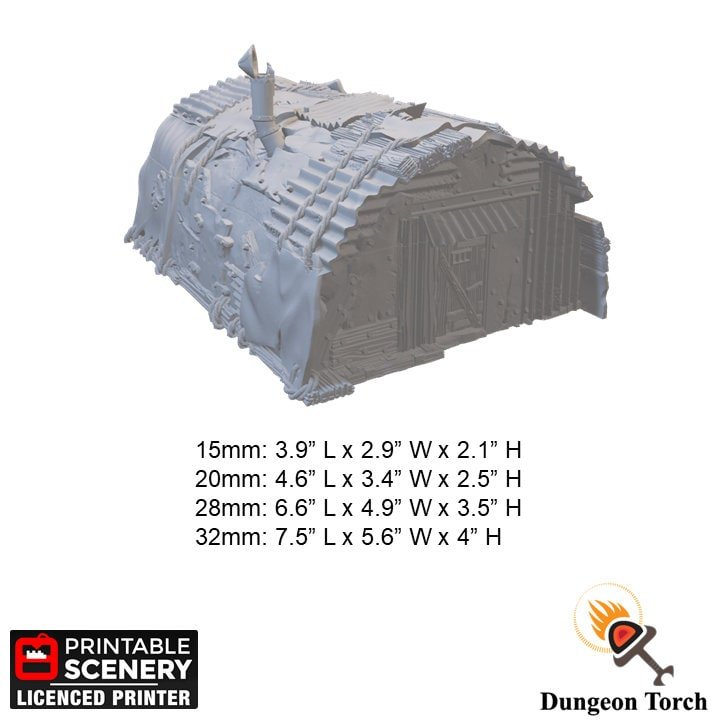 Isolation Bunker 15mm 20mm 28mm 32mm for Gaslands Terrain, Fallout Urban Post Apocalyptic Wasteland Shelter