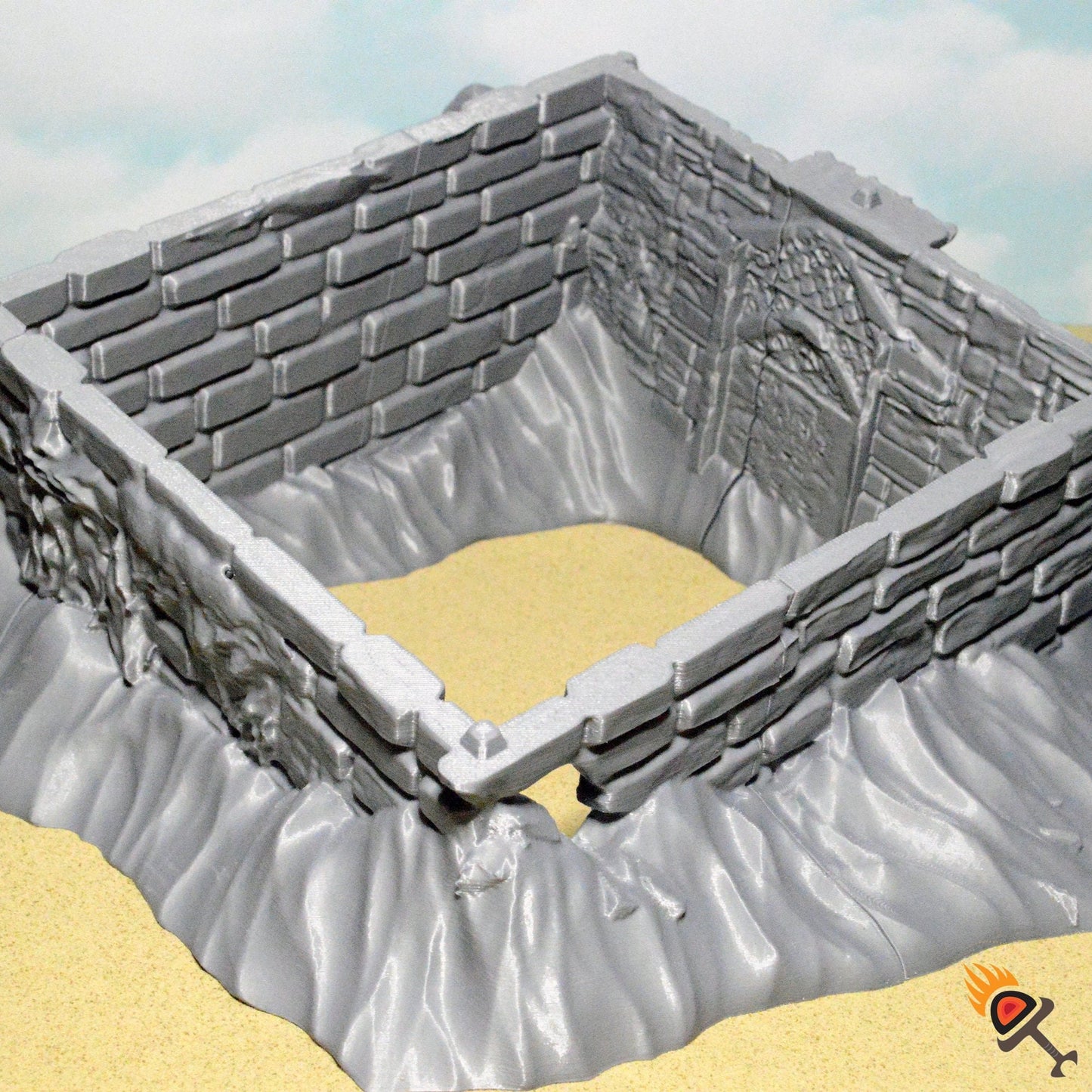 Sinking Tomb 15mm 28mm 32mm for D&D Terrain, DnD Pathfinder Ancient Tomb, Empire of Scorching Sands