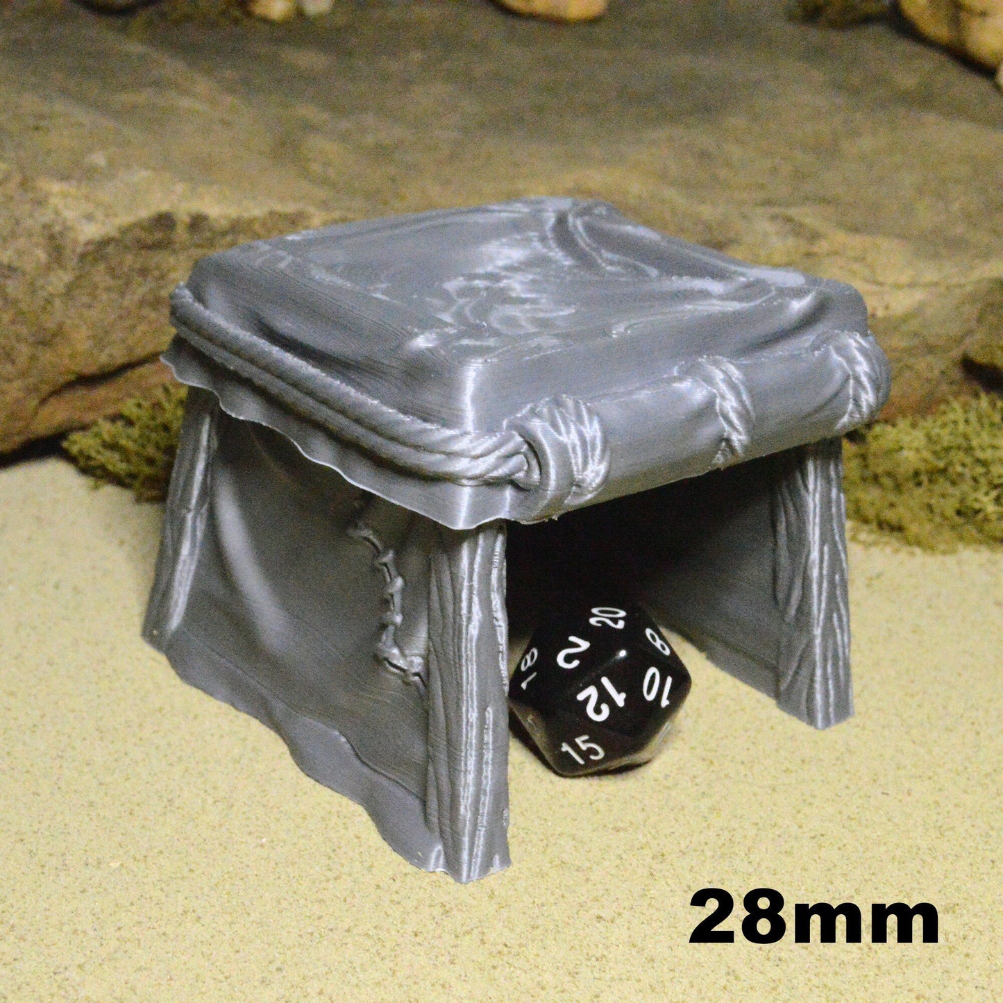 Miniature Tents 28mm 32mm for D&D Camp Terrain, DnD Pathfinder Small Market Vendor Tents, Desert Diorama Terrain, Gift for Tabletop Gamers