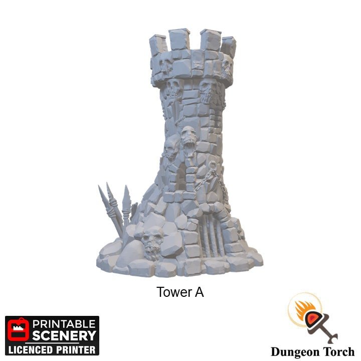 Goblin Guard Towers 28mm for D&D Terrain, DnD Pathfinder Warhammer 40k Orc Towers