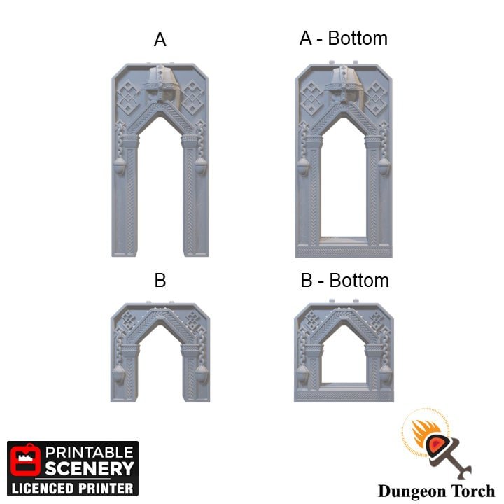 Dwarven Archway 28mm for D&D Terrain, Modular OpenLOCK Building Tiles, DnD Pathfinder Dungeon Terrain