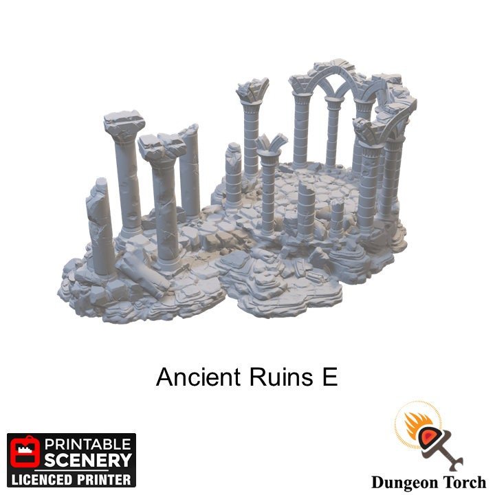 Ancient Ruins 15mm 28mm for D&D Terrain, DnD Pathfinder Warhammer 40k Rubble