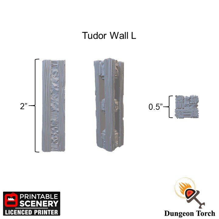 Tudor Wall Tiles 28mm for D&D Terrain, Modular OpenLOCK Building Tiles, DnD Medieval Village Terrain