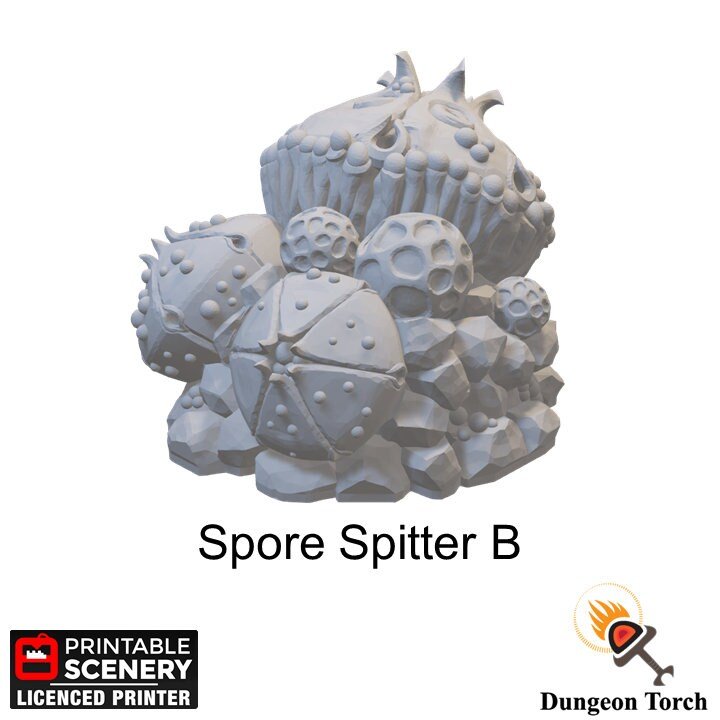 Sci-Fi Alien Spore Spitters 15mm 28mm 32mm for D&D Terrain, DnD Pathfinder Warhammer 40k Age of Sigmar Underdark Plants