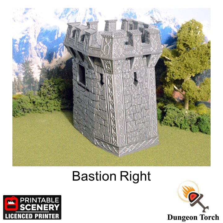 Ironhelm Bastions 15mm 28mm for D&D Terrain, DnD Pathfinder Warhammer 40k Dwarven Walls - Modular OpenLOCK