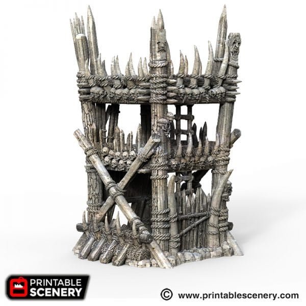 4 Story Goblin Swamp Tower 28mm Terrain Warhammer Dungeons and