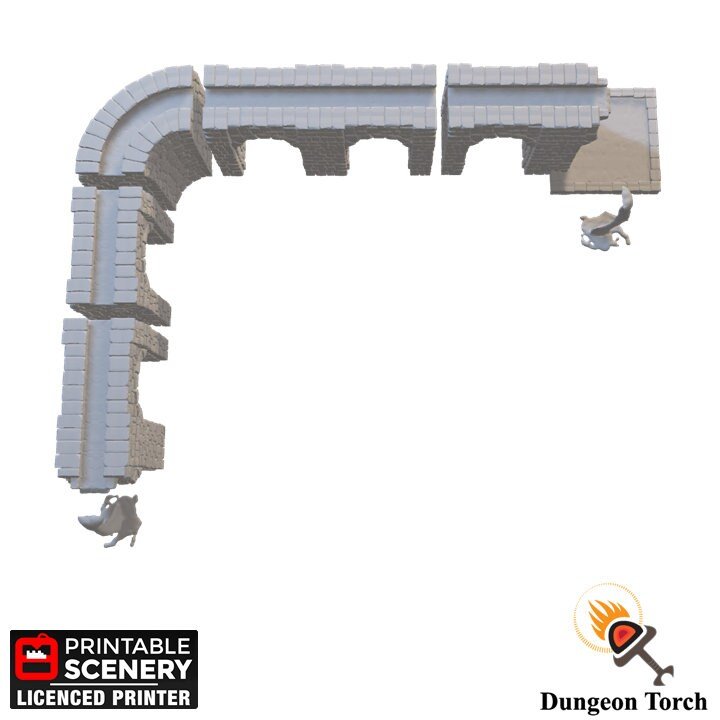 Ancient Aqueduct 15mm 28mm 32mm for D&D Terrain, DnD Sci-Fi Terrain, Warhammer 40k Terrain, New Eden Ruins, Gift for Tabletop Gamers