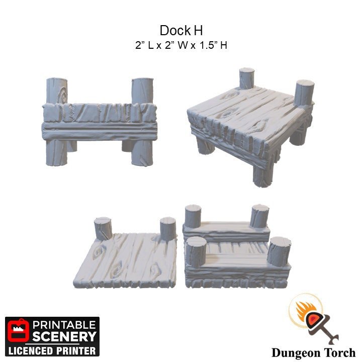 Docks 28mm for D&D Terrain, Pathfinder Terrain, Wargame Terrain - Modular Docks