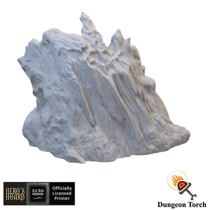 Icy Stone and Ledges 15mm 28mm 32mm for D&D Icewind Dale Terrain, DnD Pathfinder Frostgrave Arctic Snowy Frozen Ice