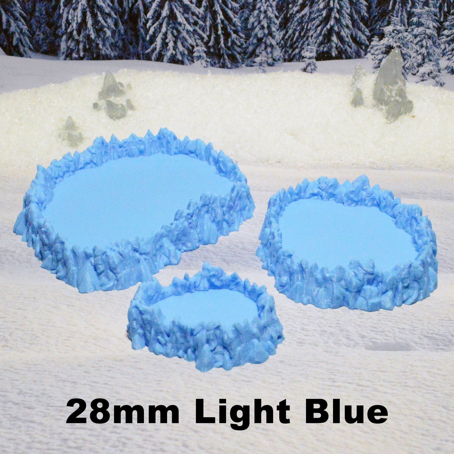 Icy Pits 15mm 28mm for D&D Terrain, DnD Pathfinder Frozen Ponds, Frostgrave, Icewind Dale