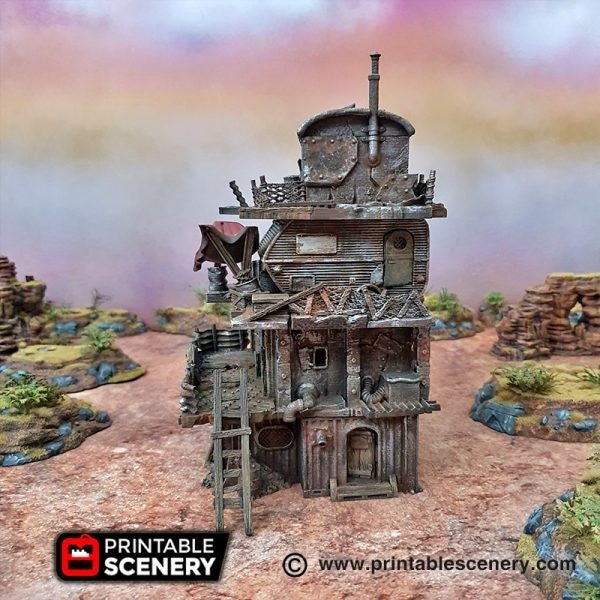 Slum Stacks 20mm 28mm 32mm for Gaslands Terrain, Fallout Post-Apocalyptic Urban Housing, Shanty Village, Gift for Tabletop Gamers