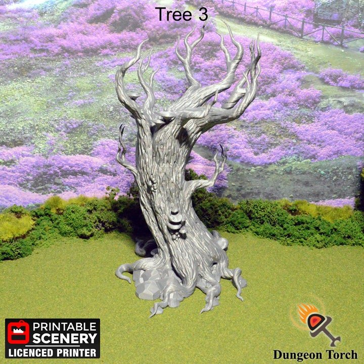 Gloomwood Trees 15mm 28mm for D&D Terrain, DnD Pathfinder Miniature Elven Trees