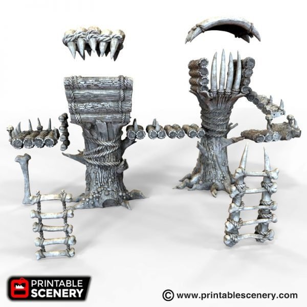 Tribal Cells 15mm 28mm for D&D Terrain, DnD Pathfinder Warhammer 40k Orc and Goblin Prison Towers
