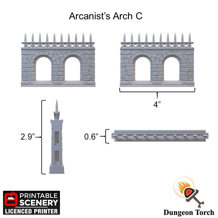 Arcanist's Arches Tiles 28mm, Modular OpenLOCK Building Tiles, D&D Terrain, DnD Stone Wall Tiles