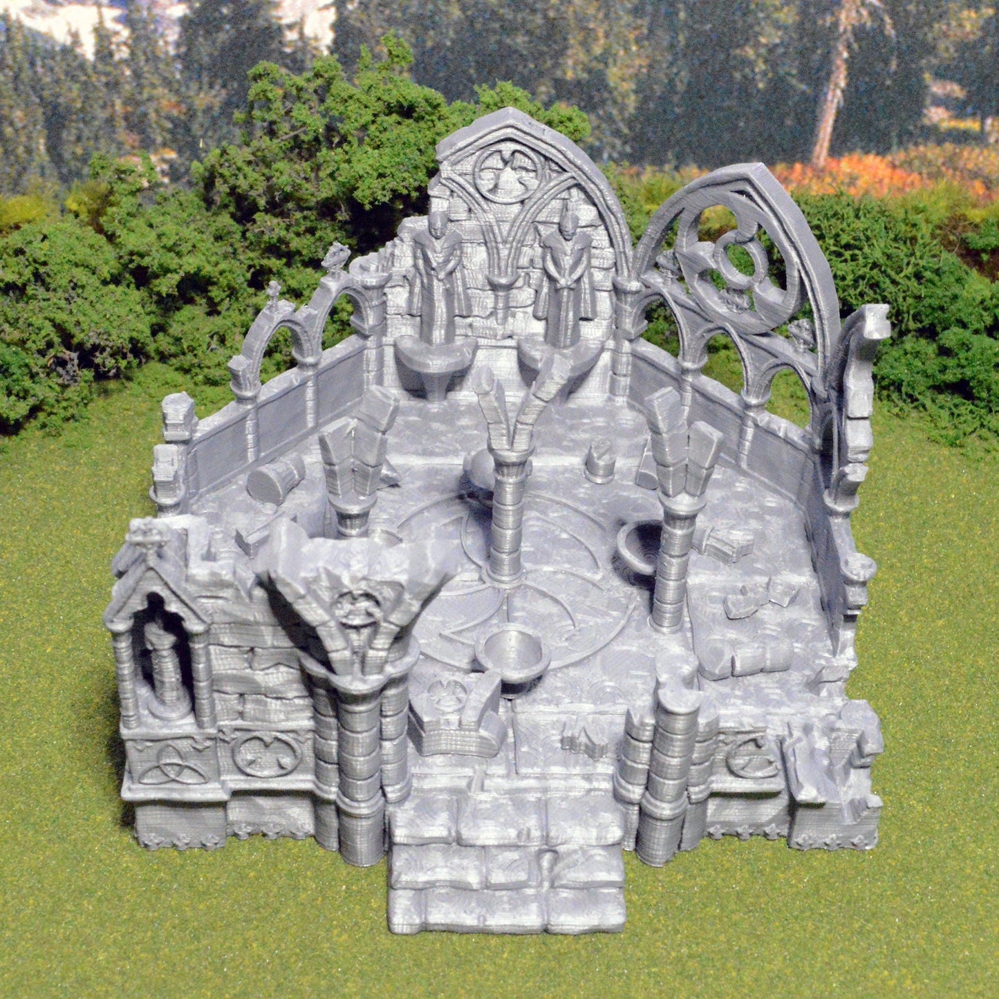 Abbey Ruins 15mm 28mm for D&D Terrain, DnD Pathfinder Frostgrave Warhammer 40k, Ancient Cathedral Rubble