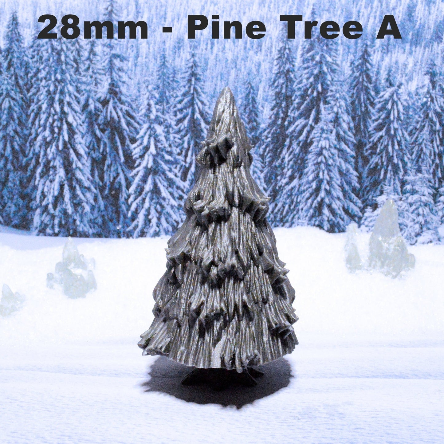 Miniature Pine Trees 15mm 28mm 32mm for D&D Terrain, DnD Pathfinder Wargame Forest, Gift for Tabletop Gamers and Diorama Enthusiasts