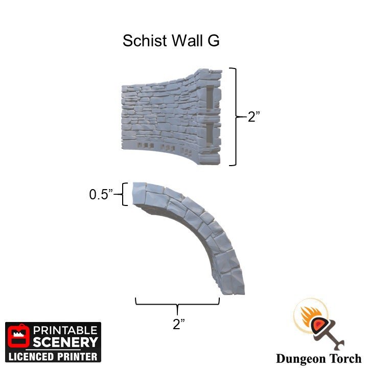 Schist Wall Tiles 28mm, Modular OpenLOCK Building Tiles, D&D Medieval Village Terrain, DnD Stone Wall Tiles
