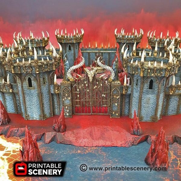 Gates of Doom 15mm 28mm for D&D Terrain, DnD Pathfinder Warhammer 40k Demon Gates