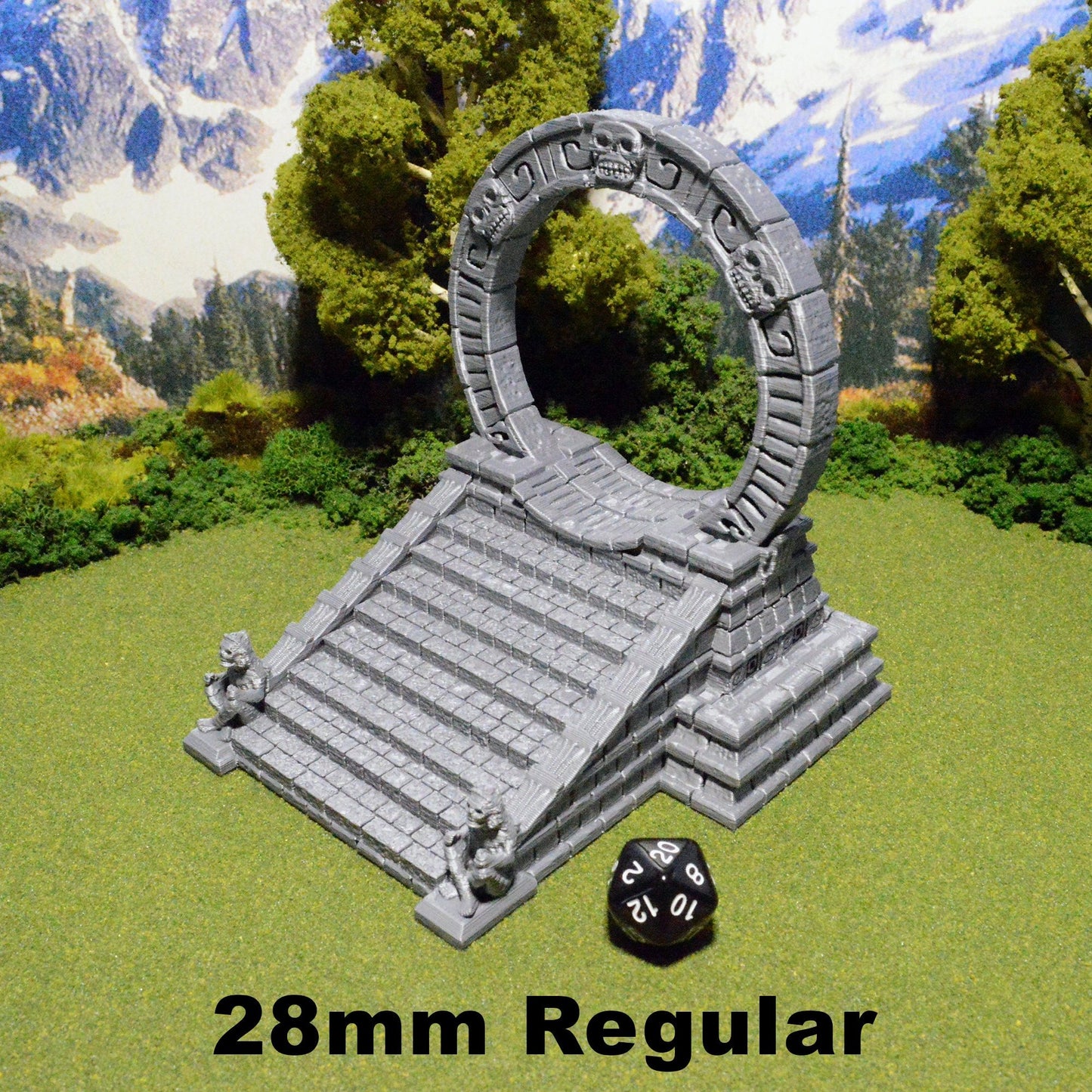Cosmic Gate 15mm 28mm 32mm for D&D Terrain, DnD Pathfinder Warhammer 40k Alien Portal Ruins, Brave New Worlds