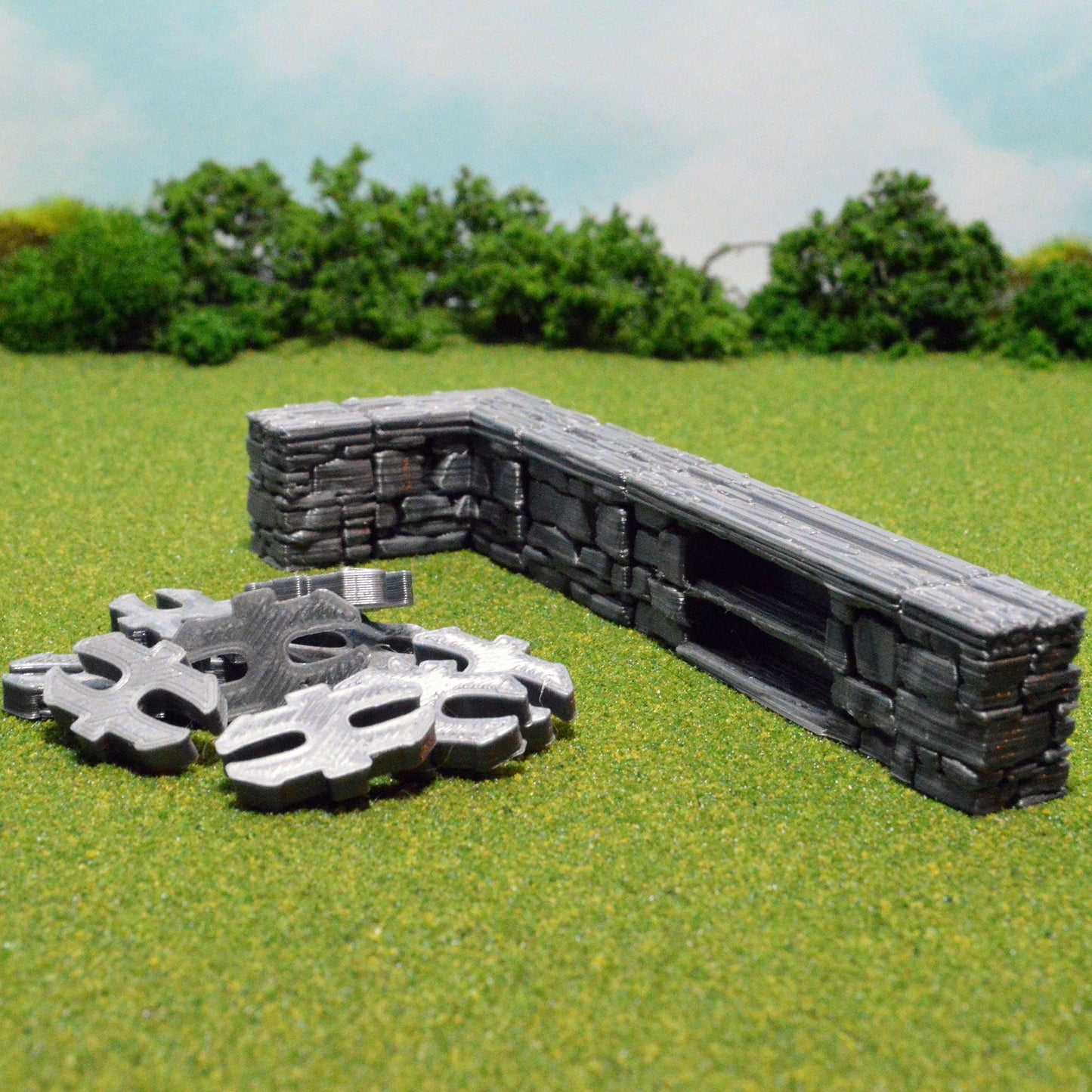 Miniature Stone Bar 15mm 28mm for D&D Terrain, DnD Pathfinder Medieval Tavern Inn Furniture, Modular OpenLOCK Building Tiles