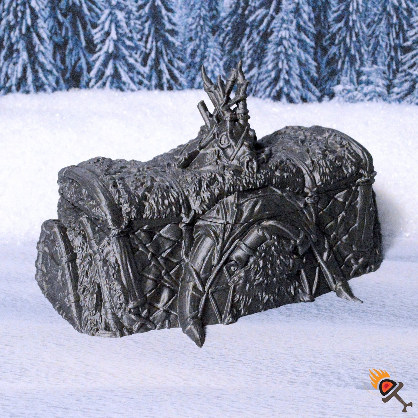 Chieftan's Hut 15mm 28mm 32mm for D&D Icewind Dale Terrain, DnD Pathfinder Frozen Snowy Icy Tribal Arctic Camp