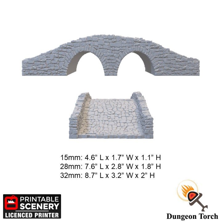 Hagglethorn Stone Bridge 15mm 28mm 32mm for D&D Terrain, DnD Pathfinder Diorama Wargame Miniature Bridge