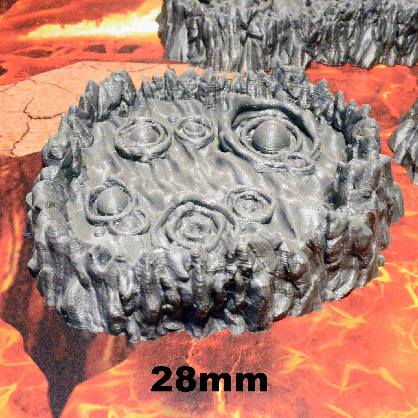 Burbling Lava Pits 15mm 28mm for D&D Terrain, Fire Molten Magma for DnD Pathfinder Wargame Skirmish Demon Terrain