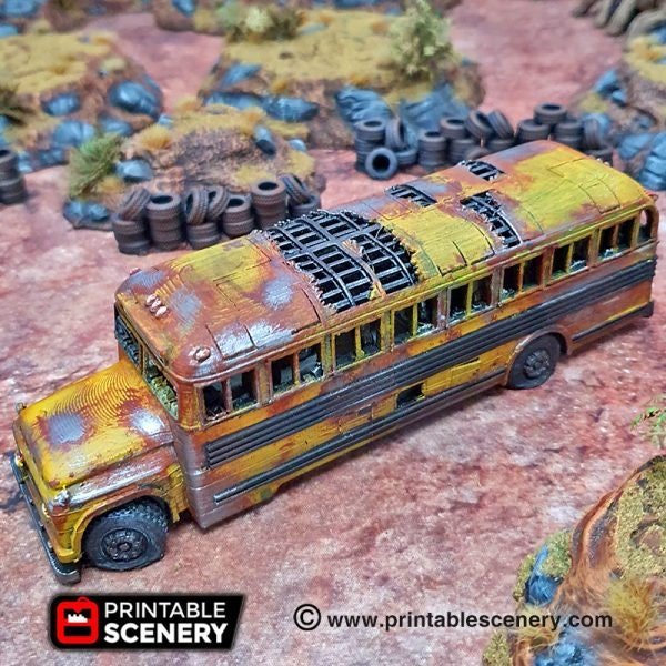 Miniature Wrecked Cars for Gaslands Terrain 15mm 20mm 28mm 32mm, Abandoned Junk Cars for Fallout Wasteland Urban Post-Apocalyptic Skirmish